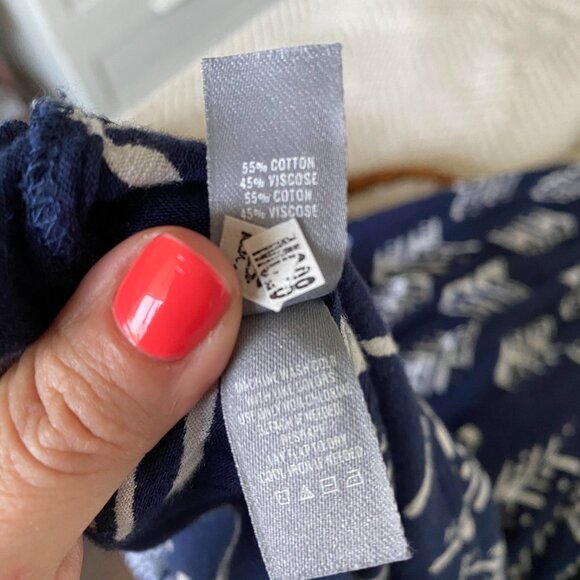 AERIE Navy and White Print Cut-Out Maxi Dress Size S - Picture 4 of 7